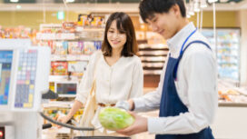 Young business person shopping at the supermarket