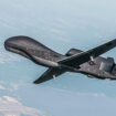 A RQ-4 Global Hawk drone is conducting tests over Naval Air Station Patuxent River, Maryland, U.S. in this undated U.S. Navy photo. Courtesy Erik Hildebrandt/Northrop Grumman/Handout via REUTERS ATTENTION EDITORS - THIS IMAGE HAS BEEN SUPPLIED BY A THIRD PARTY.