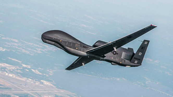 
					A RQ-4 Global Hawk drone is conducting tests over Naval Air Station Patuxent River, Maryland, U.S. in this undated U.S. Navy photo.   Courtesy Erik Hildebrandt/Northrop Grumman/Handout via REUTERS ATTENTION EDITORS - THIS IMAGE HAS BEEN SUPPLIED BY A THIRD PARTY.