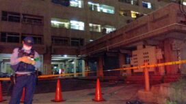 The apartment complex where the woman was found dead is seen in Hiroshima's Nishi Ward, Oct. 15, 2025. (Mainichi/Riku Imura)
