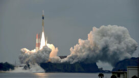 A H-IIA rocket, carrying a Michibiki 2 satellite, one of four satellites that will augment regional navigational systems, lifts off from the launching pad at Tanegashima Space Center on the southwestern island of Tanegashima, Japan, in this photo taken by Kyodo June 1, 2017. Mandatory credit Kyodo/via REUTERS