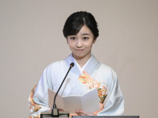 Princess Kako of Akishino speaks during a ceremony marking the 125th anniversary of the establishment of Japan-Greece diplomatic relations and the 2024 Japan-Greece Year of Culture and Tourism at the National Gallery in Athens on May 27, 2024. (Photo by Angelos TZORTZINIS / AFP)