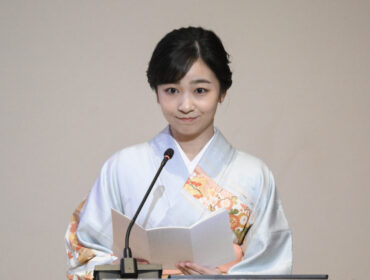 Princess Kako of Akishino speaks during a ceremony marking the 125th anniversary of the establishment of Japan-Greece diplomatic relations and the 2024 Japan-Greece Year of Culture and Tourism at the National Gallery in Athens on May 27, 2024. (Photo by Angelos TZORTZINIS / AFP)