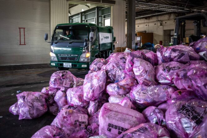 
					This picture taken on January 15, 2026 shows recycled diapers in a recycling facility in Osaki town, Kagoshima Prefecture. A pilot project, billed as a world first, reuses the main ingredient in nappies to make new ones, offering hopes to ease bloated landfill sites and respond to a growing need for adult diapers in ageing Japan. (Photo by Philip FONG / AFP) / TO GO WITH: Japan-environment-manufacturing-diapers-demographics, FOCUS
