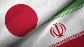 Iran and Japan flag together realtions textile cloth fabric texture