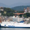The Yaima Maru ferry, which will operate between Taiwan and Japan's Ishigaki Island in Okinawa Prefecture, is docked in Keelung, Taiwan, May 28, 2026. REUTERS/Ann Wang