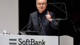 Softbank Group CEO Masayoshi Son speaks during the annual general shareholders' meeting in Tokyo on June 21, 2024. (Photo by Yuichi YAMAZAKI / AFP)
