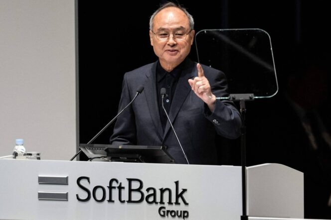 
					Softbank Group CEO Masayoshi Son speaks during the annual general shareholders' meeting in Tokyo on June 21, 2024. (Photo by Yuichi YAMAZAKI / AFP)