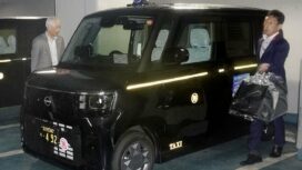 Photo shows a minivehicle taxi in Kitakyushu, southwestern Japan, on June 26, 2026. (Kyodo)