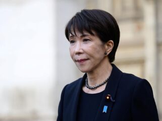 FILE PHOTO: Japan's Prime Minister Sanae Takaichi departs from Westminster Abbey in London, Britain, June 14, 2026. Leon Neal/Pool via REUTERS/File Photo