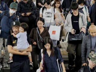 This photo shows a crowded Tokyo Station on the last day of the Silver Week holidays on Sept. 23, 2026. (Kyodo)